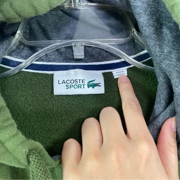 Lacoste Sport Green Full Zip Hoodie Size S - Picture 6 of 7